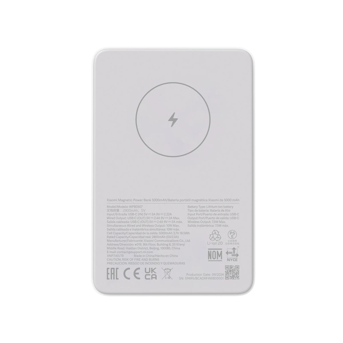 Xiaomi Power Bank Magnético 5000mAh – Carga Inalámbrica Rápida y Ultracompacto